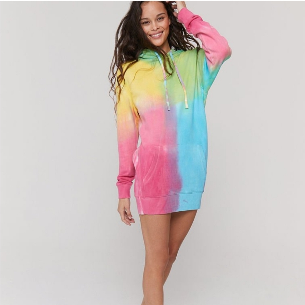 Spiritual Gangster x PINK Tie Dye Hoodie Dress
